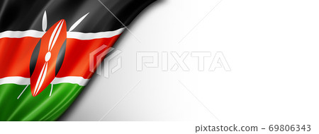 Kenyan flag isolated on white banner 69806343