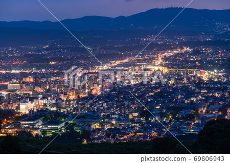 《Nara Prefecture》 Three major night views of New Japan and Mt. Wakakusa 69806943