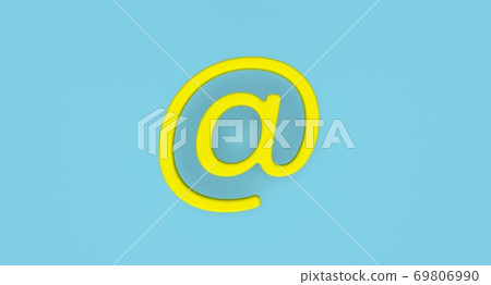 Electronic mail sign on background. Email address letter and web concept. 3D rendering Electronic mail sign on background. Email address letter and web concept. 3D rendering 69806990