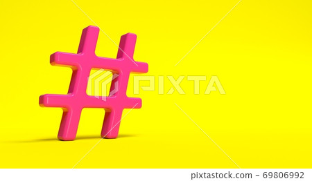 Hashtag symbol on background. Social media network concept illustration. 3D rendering. Hashtag symbol on background. Social media network concept illustration. 3D rendering. 69806992