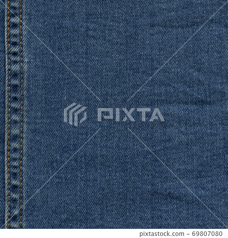Seam blue denim cotton jeans fabric texture 69807080