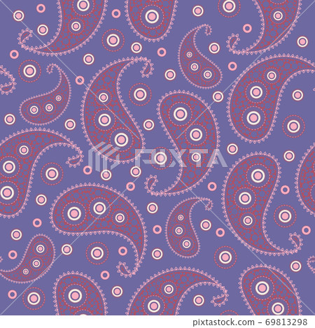 Vector flower paisley seamless pattern element. - Stock Illustration ...