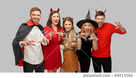 friends in halloween costumes scaring friends in halloween costumes scaring 69813560