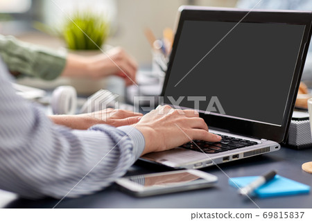 businesswoman with laptop working at office 69815837