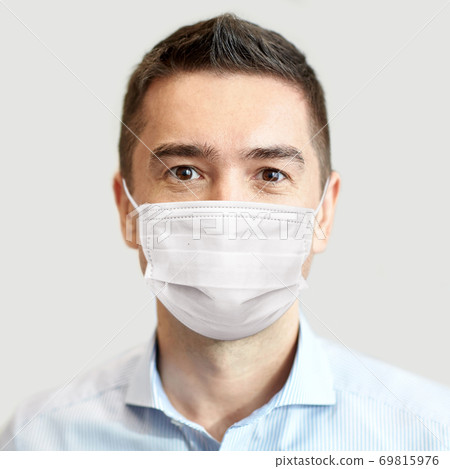 businessman wearing face protective mask at office businessman wearing face protective mask at office 69815976