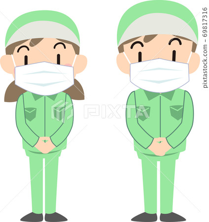 Women and men in work clothes Women and men in work clothes 69817316