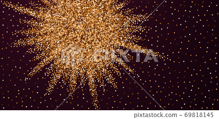 Red round gold glitter luxury sparkling confetti.  69818145