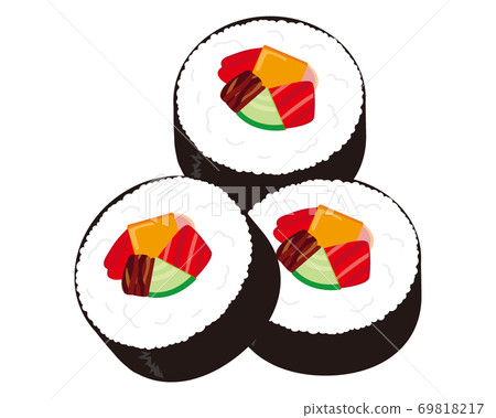 Vector illustration of sushi rolls, thick... - Stock Illustration ...