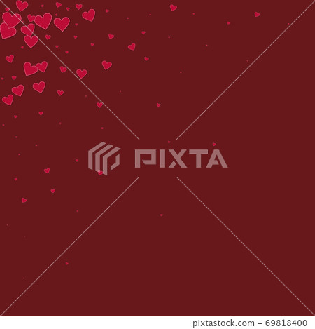 Red heart love confettis. Valentine's day corner a Red heart love confettis. Valentine's day corner a 69818400