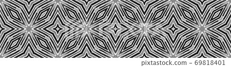 Dark black and white Seamless Border Scroll. Geome Dark black and white Seamless Border Scroll. Geome 69818401