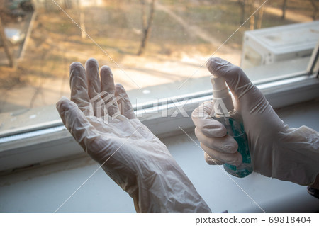 Means of protection against virus infection. Hand disinfection. Means of protection against virus infection. Hand disinfection. 69818404
