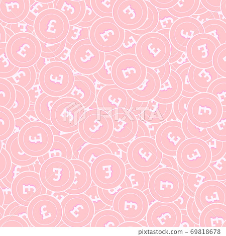 British pound copper coins seamless pattern. Energ 69818678