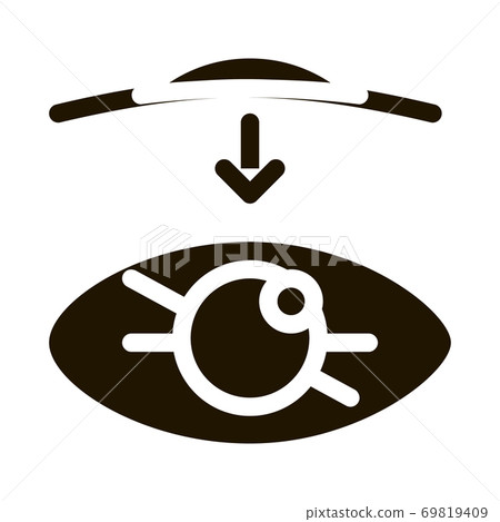 Eye Vision Contact Lens Biomaterial glyph icon 69819409