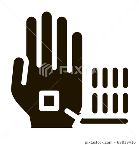 Information Chip On Hand Biomaterial glyph icon 69819410