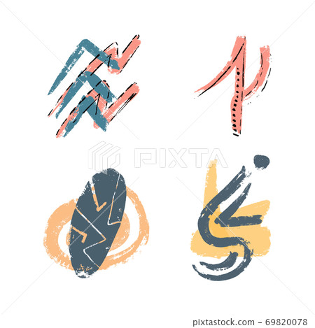 Set of abstract ethnic shapes and symbols Set of abstract ethnic shapes and symbols 69820078