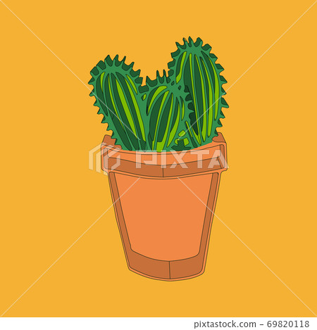 isolated green oval vector cactus isolated green oval vector cactus 69820118