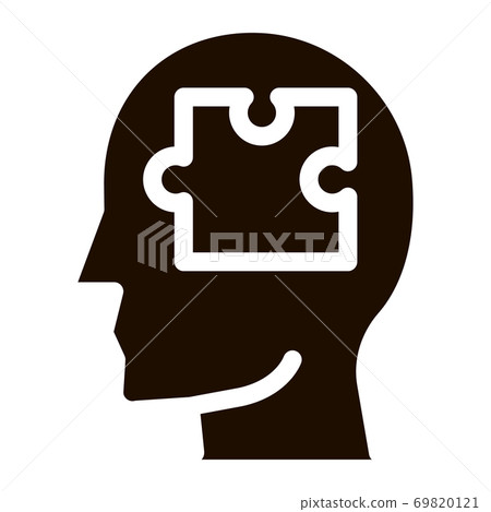 Puzzle Detail In Man Silhouette Mind glyph icon Puzzle Detail In Man Silhouette Mind glyph icon 69820121