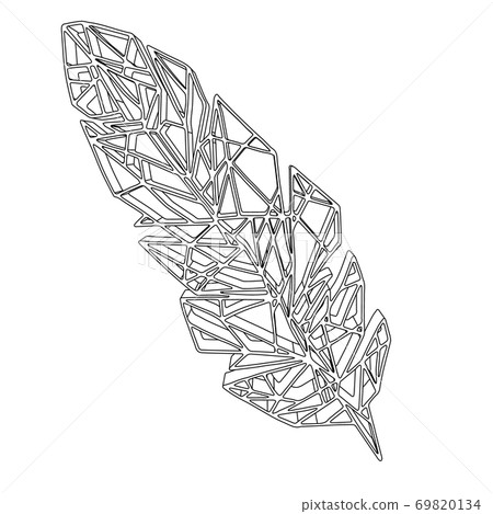 3d black and white feather 3d black and white feather 69820134