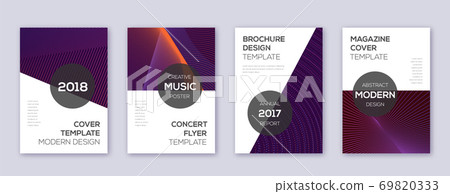 Modern brochure design template set. Violet abstra 69820333