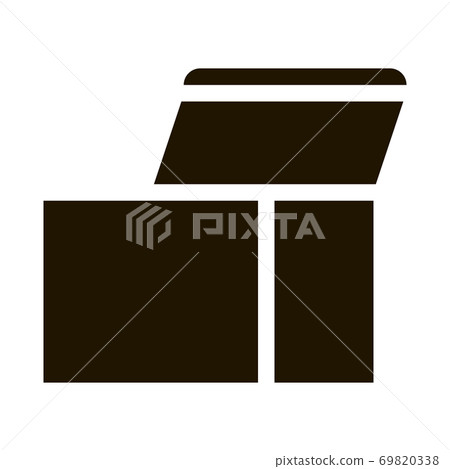 Square Opened Cardboard Carton Box glyph icon Square Opened Cardboard Carton Box glyph icon 69820338