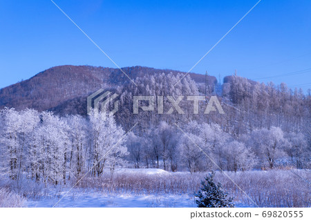 Hokkaido winter landscape Furano rime Hokkaido winter landscape Furano rime 69820555