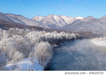 Hokkaido winter landscape Furano rime 69820558