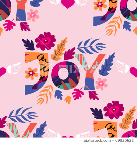 Joy lettering pattern 1 - Stock Illustration [69820628] - PIXTA