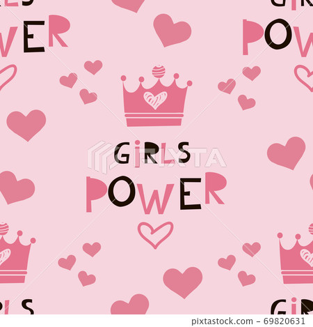 Seamless pattern Girl power 69820631