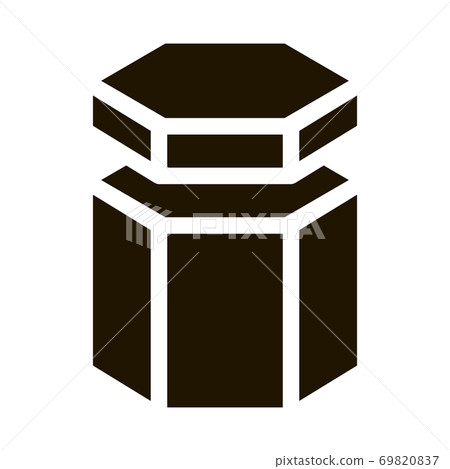 Carton Container In Hexagon Form Packaging Vector 69820837