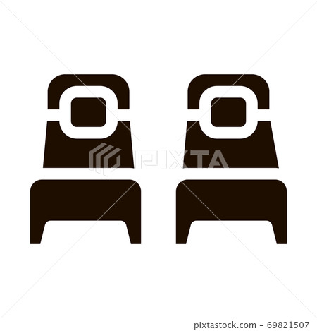 Two Single Place Beds Vector Sign Icon 69821507