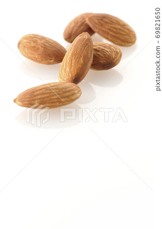 Shoot only almonds on a white background Shoot only almonds on a white background 69821650