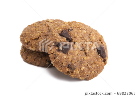 cereal cookies with chocolate isolated 69822065