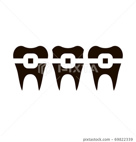 Dentist Stomatology Teeth Braces Vector Sign Icon 69822339
