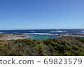 A beautiful white sandy beach surrounded by rocks Green Pool 400km south of Perth, Western Australia 69823579