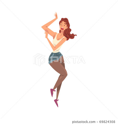 Scared Woman Stock Illustration 79644139