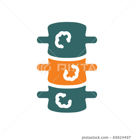 Spine with tumors colored icon. Osteosarcoma, bone cancer, spinal canal diseases symbol Spine with tumors colored icon. Osteosarcoma, bone cancer, spinal canal diseases symbol 69824497