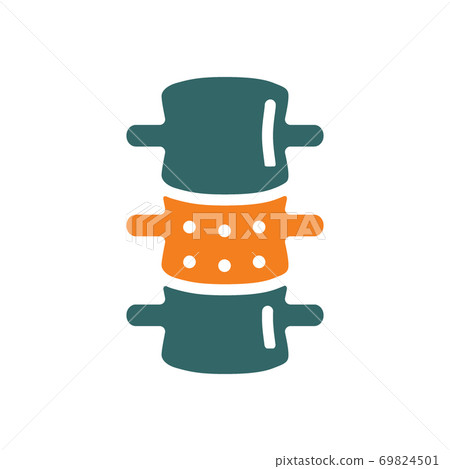 Intervertebral hernia colored icon. Ankylosing spondylitis, Diseased spinal canal symbol 69824501
