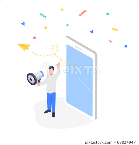 互聯網上的營銷的圖像插圖 69824947