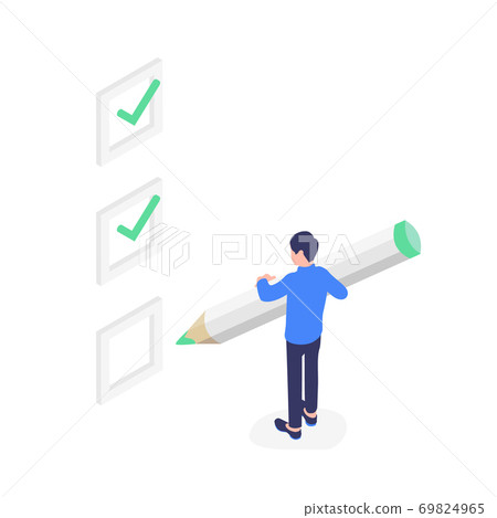 Image illustration material to write in the check box 69824965