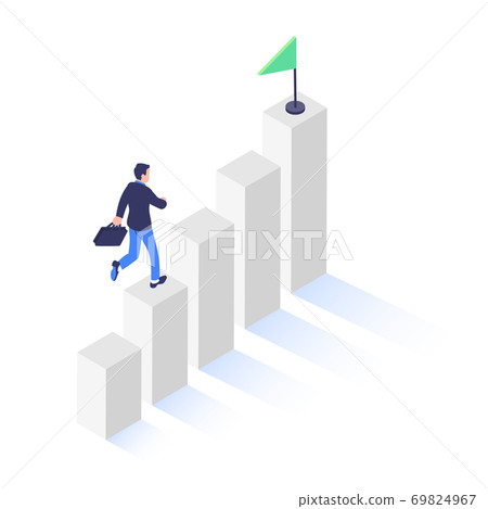 Image illustration material of business person aiming for career advancement 69824967