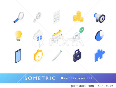 Business icon isometric illustration material set 69825046