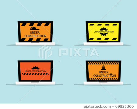laptop with website under construction message laptop with website under construction message 69825300