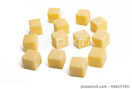 cheese cubes isolated cheese cubes isolated 69825769