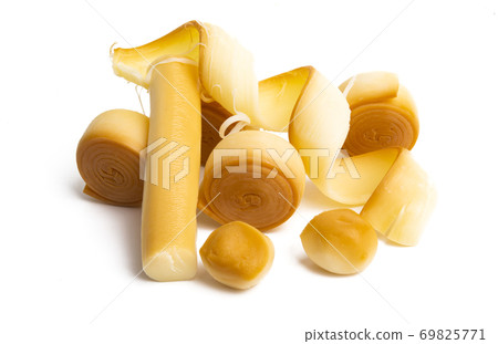 smoked cheese isolated 69825771