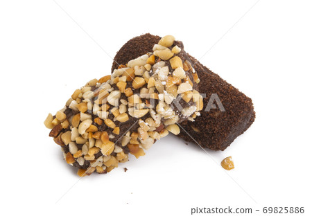 chocolate brownies isolated 69825886