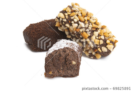 chocolate brownies isolated 69825891