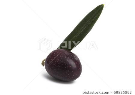 black olives with leaves isolated 69825892