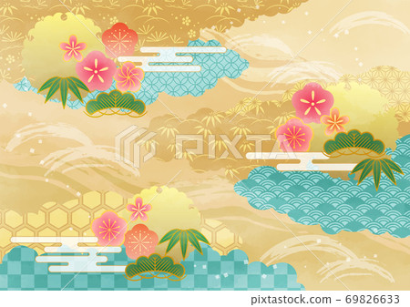 新年日本圖案的雲 69826633