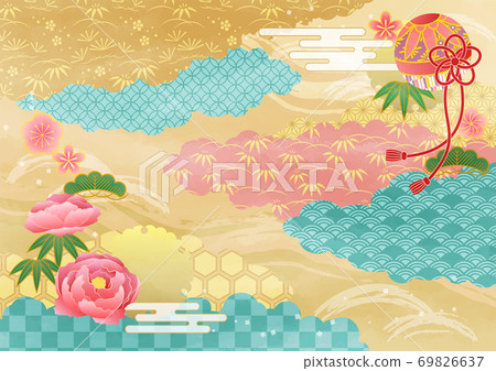 新年日本圖案的雲 69826637