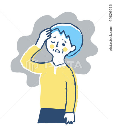 Senior woman suffering from headache 69826916